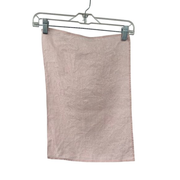 Vintage Linen Cutwork Embroidered Placemats Set of 4 Dusty Pink Used 14x13 - Picture 16 of 16